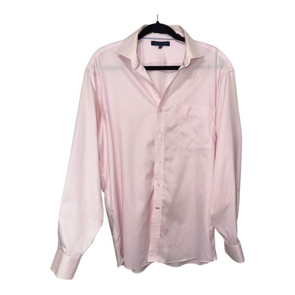 Tommy Hilfiger Men’s Long Sleeve Button-Up Shirt  Light Pink – Size 16 34-35 - Picture 3 of 5